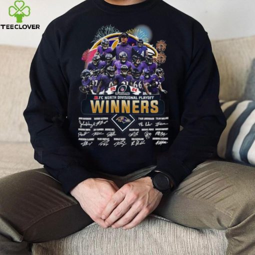 Fireworks Baltimore Ravens 23 24 AFC North Divisional Playoff winners signatures hoodie, sweater, longsleeve, shirt v-neck, t-shirt