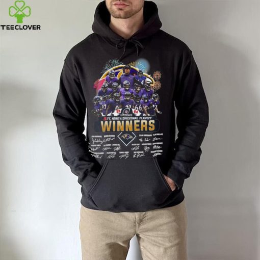 Fireworks Baltimore Ravens 23 24 AFC North Divisional Playoff winners signatures hoodie, sweater, longsleeve, shirt v-neck, t-shirt