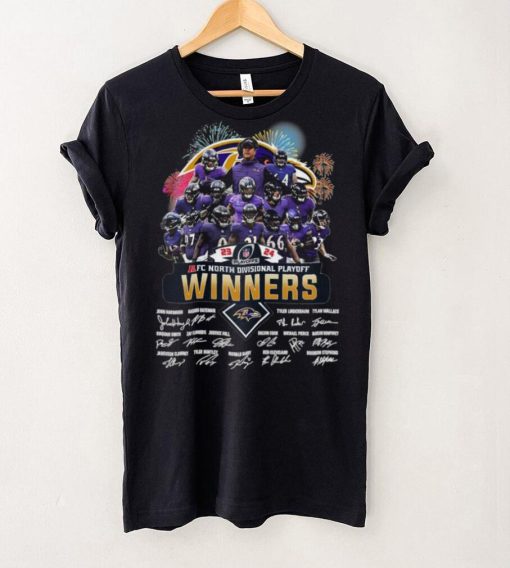 Fireworks Baltimore Ravens 23 24 AFC North Divisional Playoff winners signatures hoodie, sweater, longsleeve, shirt v-neck, t-shirt