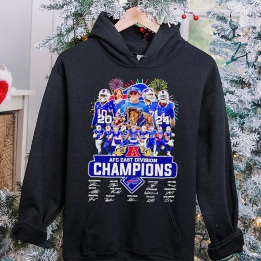 Fireworks Buffalo Bills 2024 AFC East Division Champions signatures hoodie, sweater, longsleeve, shirt v-neck, t-shirt