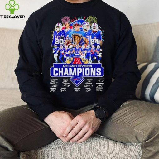 Fireworks Buffalo Bills 2024 AFC East Division Champions signatures hoodie, sweater, longsleeve, shirt v-neck, t-shirt