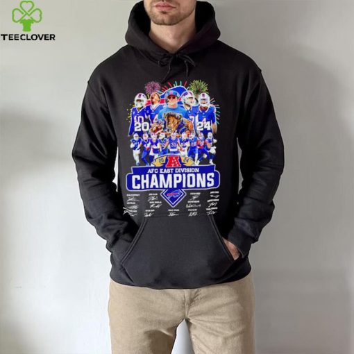 Fireworks Buffalo Bills 2024 AFC East Division Champions signatures hoodie, sweater, longsleeve, shirt v-neck, t-shirt