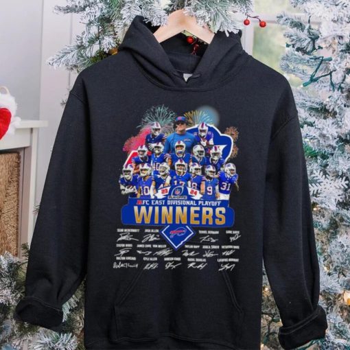 Fireworks Buffalo Bills 23 24 AFC East Divisional Playoff winners signatures hoodie, sweater, longsleeve, shirt v-neck, t-shirt