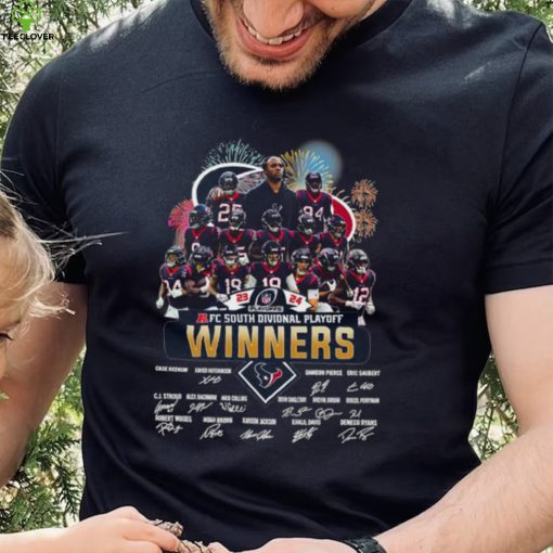 Fireworks Houston Texans 23 24 AFC South Divisional Playoff winners signatures hoodie, sweater, longsleeve, shirt v-neck, t-shirt