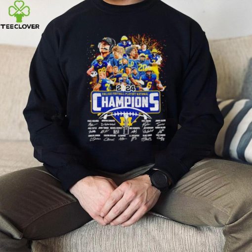 Fireworks Michigan Wolverines 2024 College Football Playoff National Champions signatures hoodie, sweater, longsleeve, shirt v-neck, t-shirt