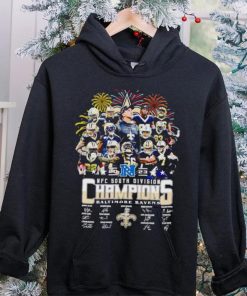 Fireworks New Orleans Saints 2023 NFC South Division Champions signatures hoodie, sweater, longsleeve, shirt v-neck, t-shirt