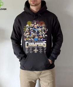 Fireworks New Orleans Saints 2023 NFC South Division Champions signatures hoodie, sweater, longsleeve, shirt v-neck, t-shirt