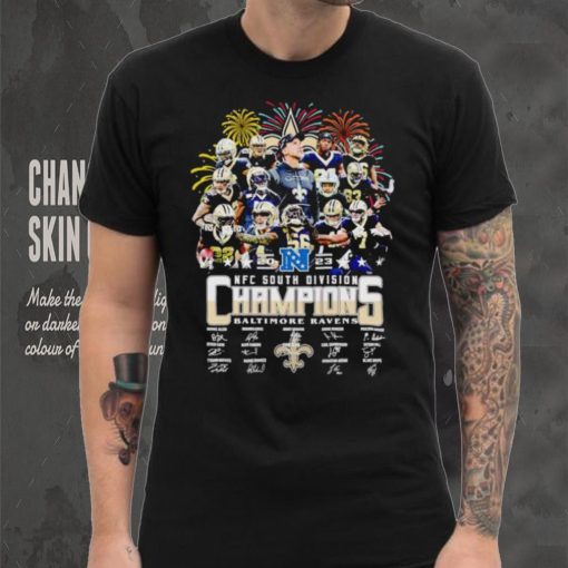 Fireworks New Orleans Saints 2023 NFC South Division Champions signatures hoodie, sweater, longsleeve, shirt v-neck, t-shirt