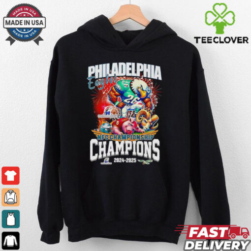 Fireworks Philadelphia Eagles NFC Championship Champions 2024 2025 mascot shirt