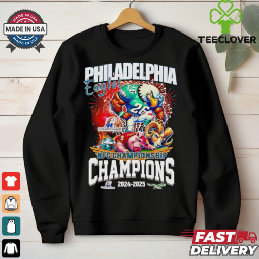 Fireworks Philadelphia Eagles NFC Championship Champions 2024 2025 mascot shirt