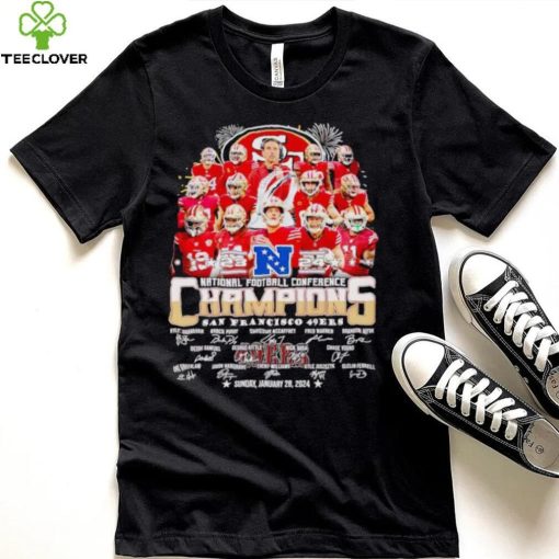 Fireworks San Francisco 49ers 23 24 NFC Champions signatures hoodie, sweater, longsleeve, shirt v-neck, t-shirt