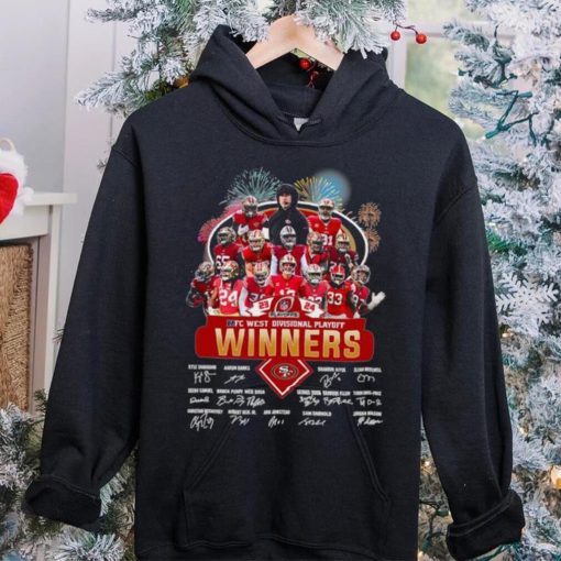 Fireworks San Francisco 49ers 23 24 NFC West Divisional Playoff winners signatures hoodie, sweater, longsleeve, shirt v-neck, t-shirt