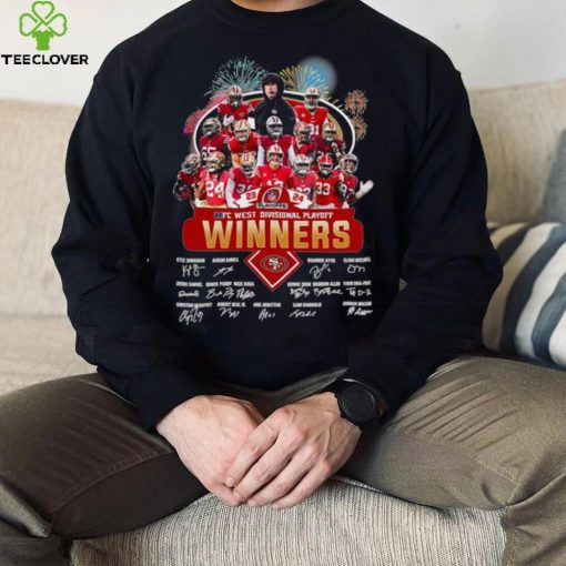 Fireworks San Francisco 49ers 23 24 NFC West Divisional Playoff winners signatures hoodie, sweater, longsleeve, shirt v-neck, t-shirt