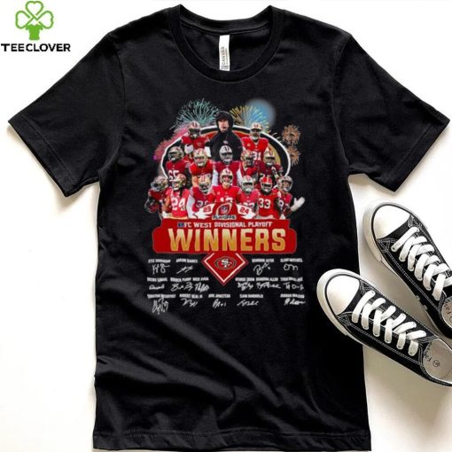 Fireworks San Francisco 49ers 23 24 NFC West Divisional Playoff winners signatures hoodie, sweater, longsleeve, shirt v-neck, t-shirt