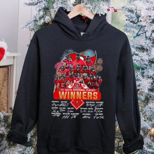 Fireworks Tampa Bay Buccaneers 23 24 NFC South Divisional Playoff winners signatures hoodie, sweater, longsleeve, shirt v-neck, t-shirt