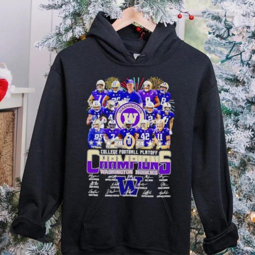 Fireworks Washington Huskies 2024 College Football Playoff Champions signatures hoodie, sweater, longsleeve, shirt v-neck, t-shirt