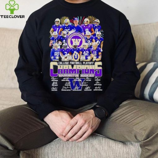 Fireworks Washington Huskies 2024 College Football Playoff Champions signatures hoodie, sweater, longsleeve, shirt v-neck, t-shirt