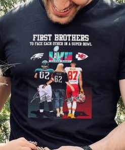 First Brothers To Face Each Other In A Super Bowl Donna Kelce Mom And Jason Travis Kelce Signatures Shirt