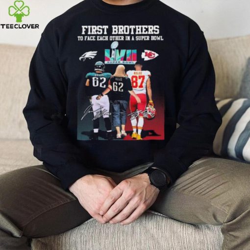 First Brothers To Face Each Other In A Super Bowl Donna Kelce Mom And Jason Travis Kelce Signatures Shirt