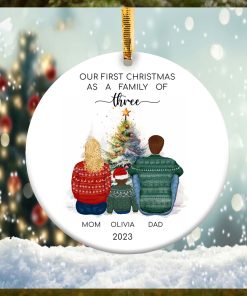 First Christmas as a Family of Three Ornament