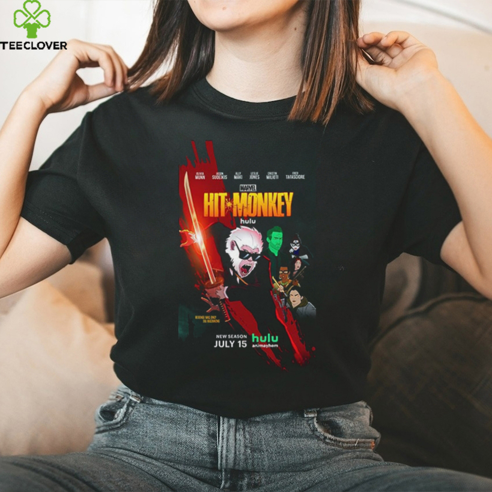 First Poster For Hit Monkey Season 2 Releasing On Hulu On July 15 Unisex T Shirt First Poster For Hit Monkey Season 2 Releasing On Hulu On July 15 Unisex T Shirt