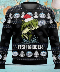 Fish Santa Busch Light Ugly Sweater
