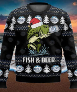 Fish Santa Busch Light Ugly Sweater
