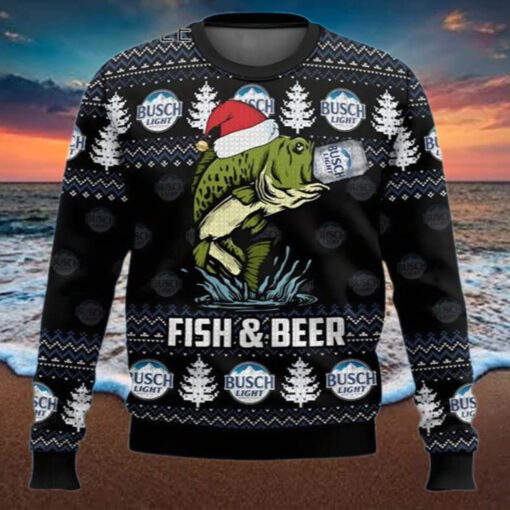 Fish Santa Busch Light Ugly Sweater