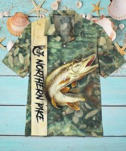 Fishing Aloha Shirt Fishing Shirt For Men Northern Pike Fishing Hawaiian Shirt