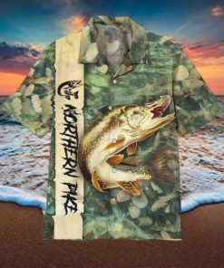 Fishing Aloha Shirt Fishing Shirt For Men Northern Pike Fishing Hawaiian Shirt