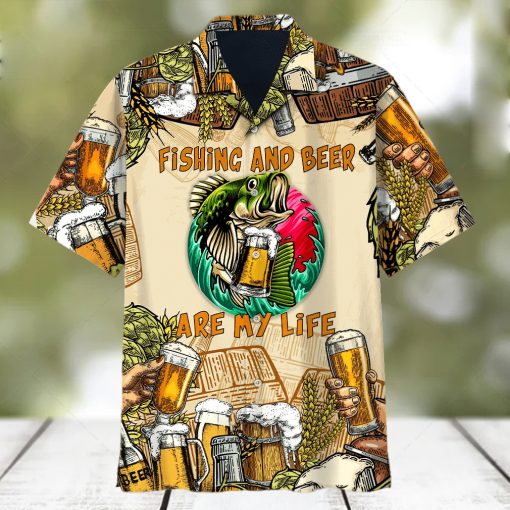 Fishing And Beer Is My Life Unisex Hawaiian Shirts