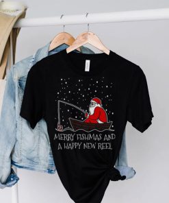 Fishing Christmas Fisherman Merry Fishmas And A Happy New Reel Funny Holiday shirt