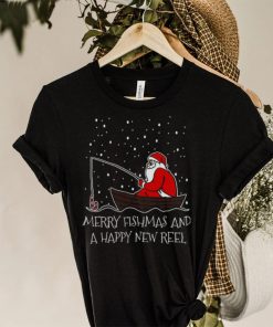 Fishing Christmas Fisherman Merry Fishmas And A Happy New Reel Funny Holiday hoodie, sweater, longsleeve, shirt v-neck, t-shirt