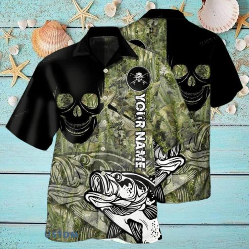 Fishing Lover Skull Personalized Hawaiian Shirt Style Gift