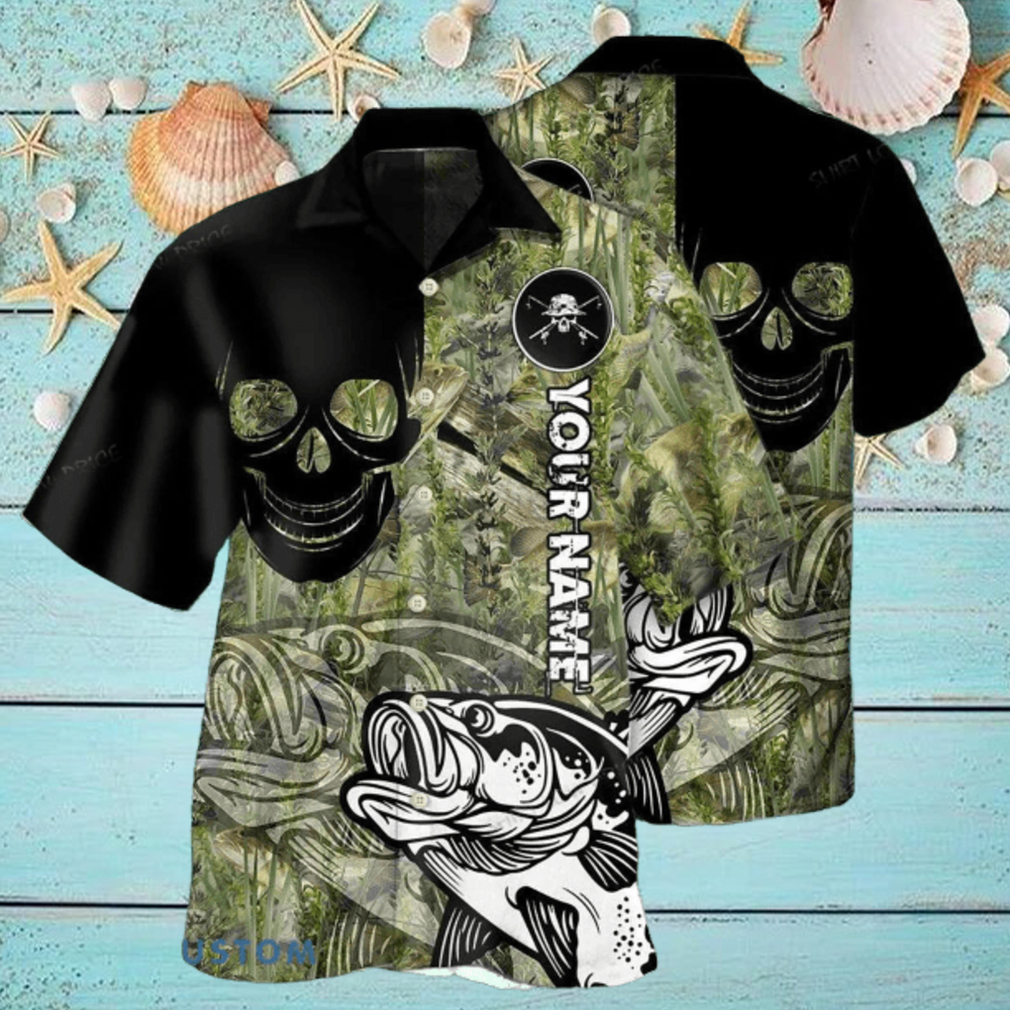 Fishing Lover Skull Personalized Hawaiian Shirt Style Gift Fishing Lover Skull Personalized Hawaiian Shirt Style Gift