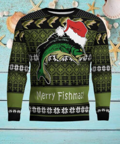 Fishing Merry Fishmas Ugly Christmas Sweater