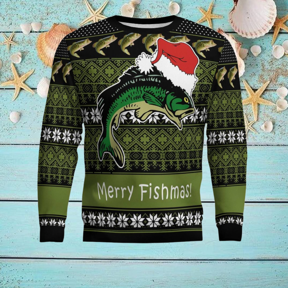 Fishing Merry Fishmas Ugly Christmas Sweater Fishing Merry Fishmas Ugly Christmas Sweater
