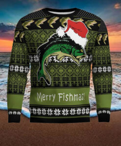 Fishing Merry Fishmas Ugly Christmas Sweater
