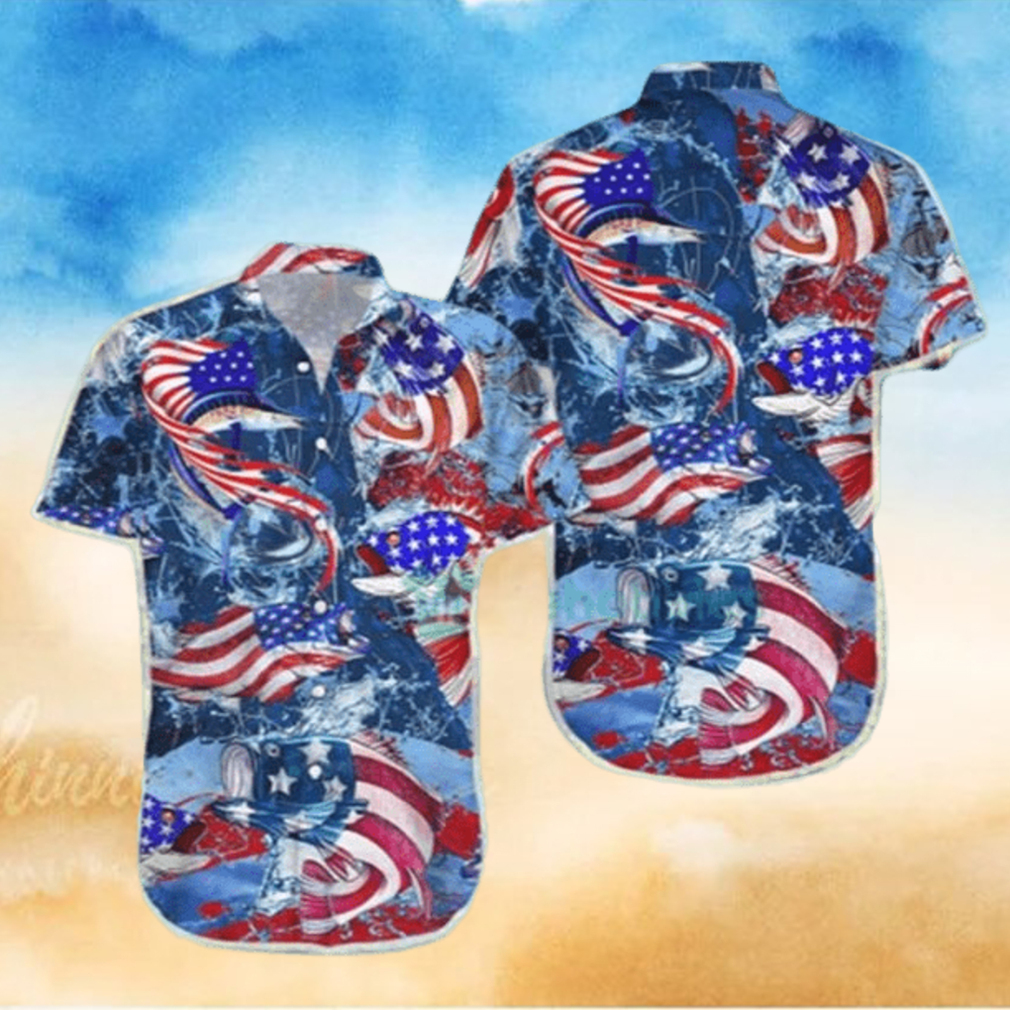 Fishing Shirts For Men Fishing American Flag Hawaiian Shirt Fishing Shirts For Men Fishing American Flag Hawaiian Shirt