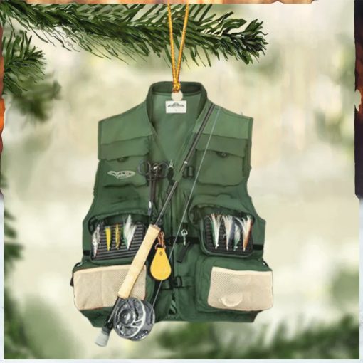 Fishing Vest With Christmas Light Ornament For Fishing Lovers 1