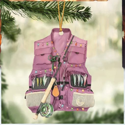 Fishing Vest With Christmas Light Ornament For Fishing Lovers 3