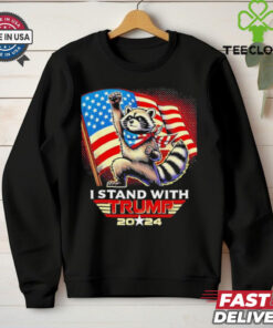 Fist racoon I stand with Trump us flag Shirt