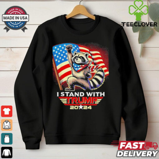 Fist racoon I stand with Trump us flag Shirt