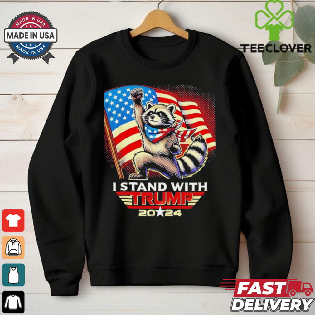 Fist racoon I stand with Trump us flag Shirt Fist racoon I stand with Trump us flag Shirt