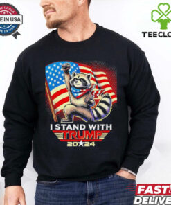Fist racoon I stand with Trump us flag Shirt