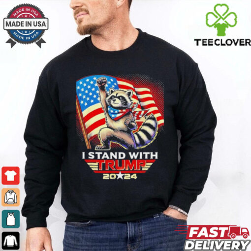Fist racoon I stand with Trump us flag Shirt