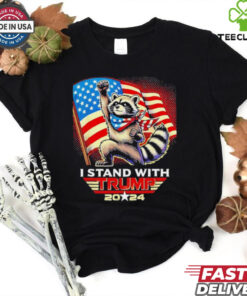 Fist racoon I stand with Trump us flag Shirt