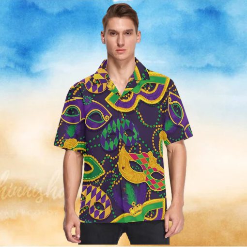 Fisyme Mardi Gras Mask Shenanigans New Orleans Hawaiian Shirt