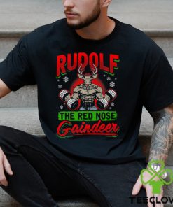 Fitness Christmas Toned Rudolf Muscle Xmas Shirt