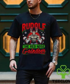 Fitness Christmas Toned Rudolf Muscle Xmas Shirt